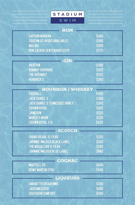 circa pool drink prices.